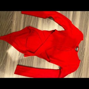 Hera Collection Red Cut Out Bodysuit Size Large